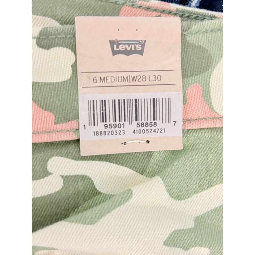 Levis 721 High Rise Skinny Jeans Womens 28 Pink Green Camo Camouflage Denim - Picture 12 of 15